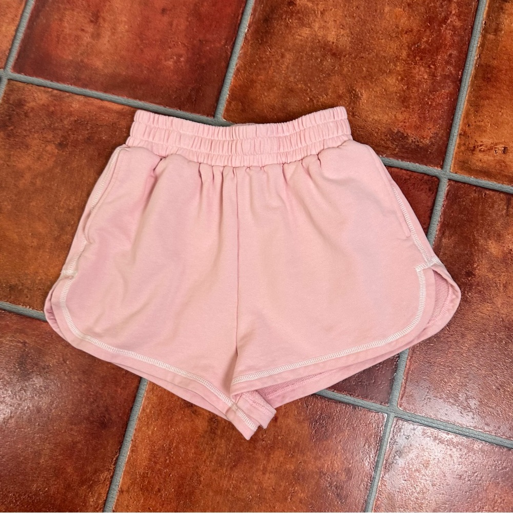 Ozlana Soft Rose Pink Elastic-Waist Athletic Shorts